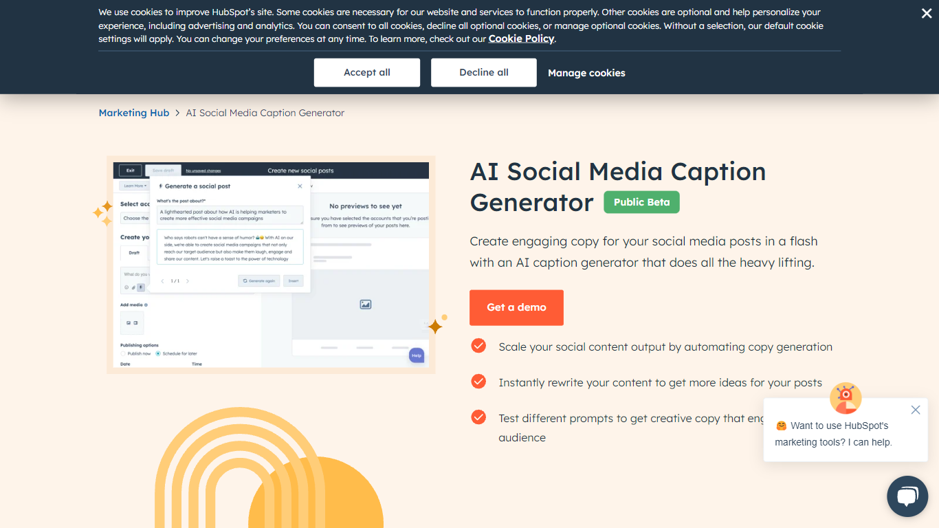 AI Social Caption Generator HubSpot Pricing Reviews Alternatives