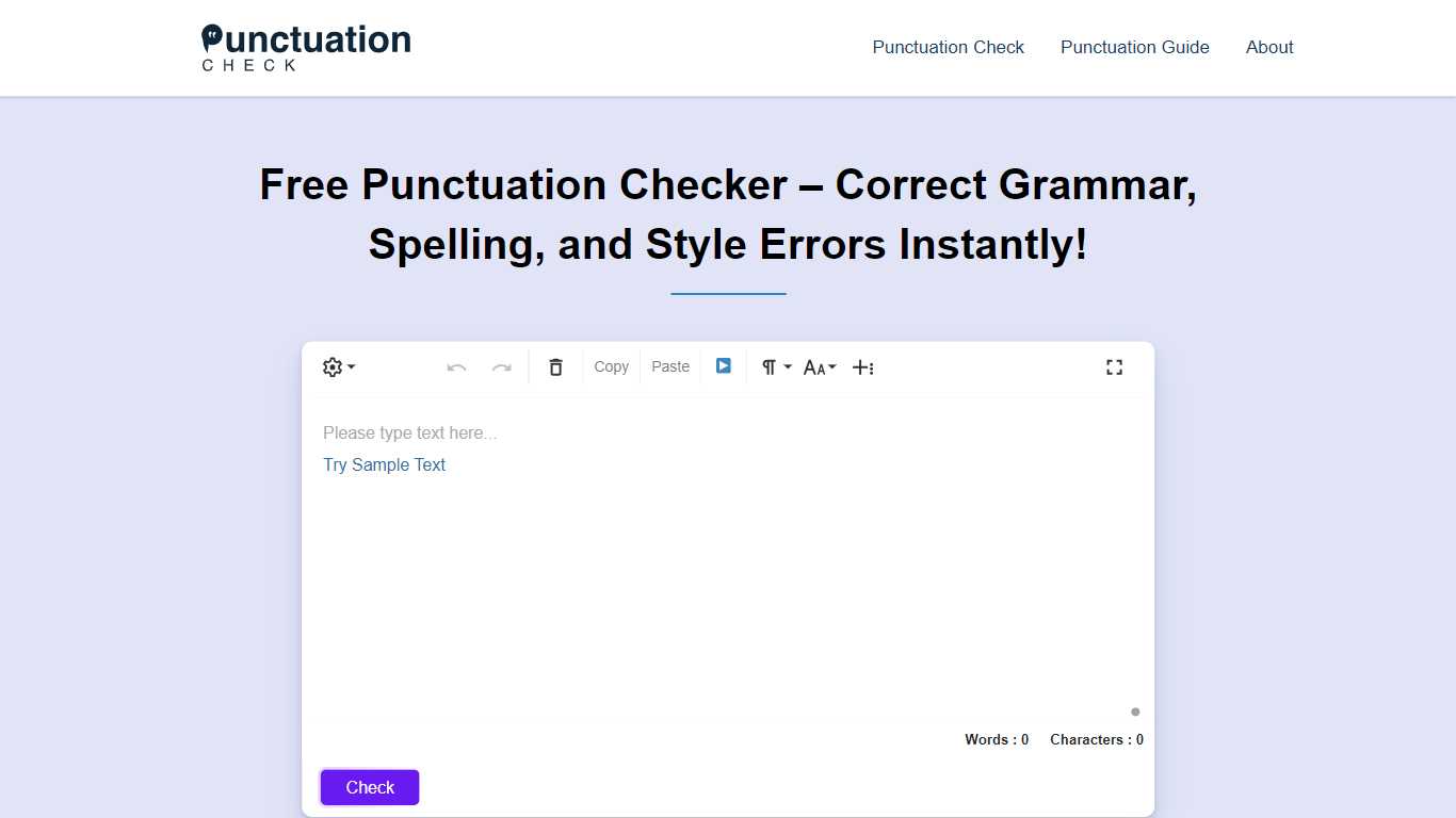 Free Punctuation Check