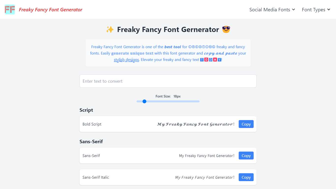 Freaky Fancy Font Generator