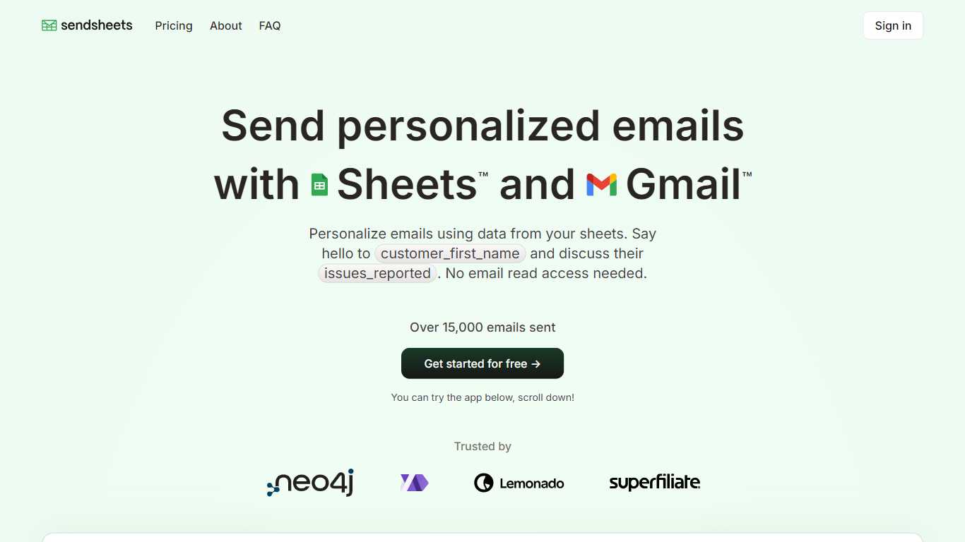 sendsheets