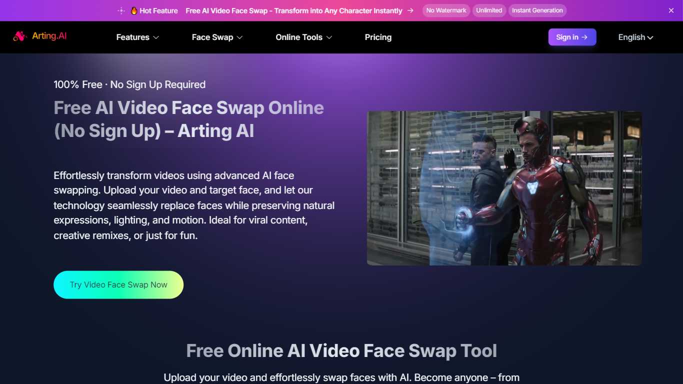 Video Face Swap – Arting AI