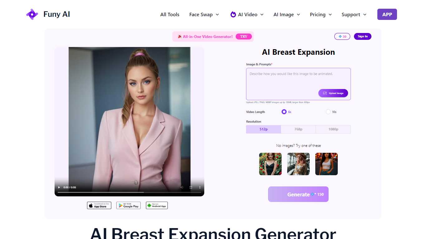 AI Breast Expansion Generator by Funy AI