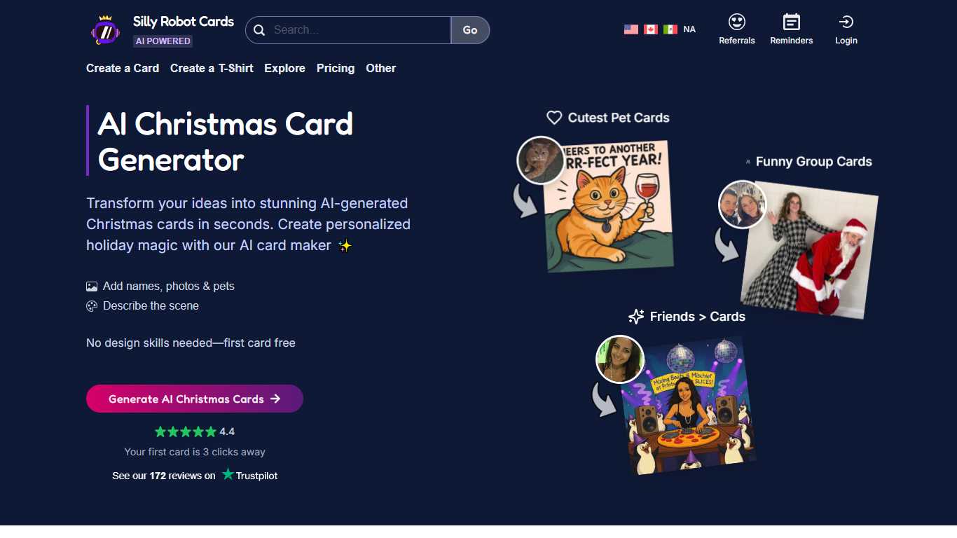 AI Christmas Card Generator by Silly Robot