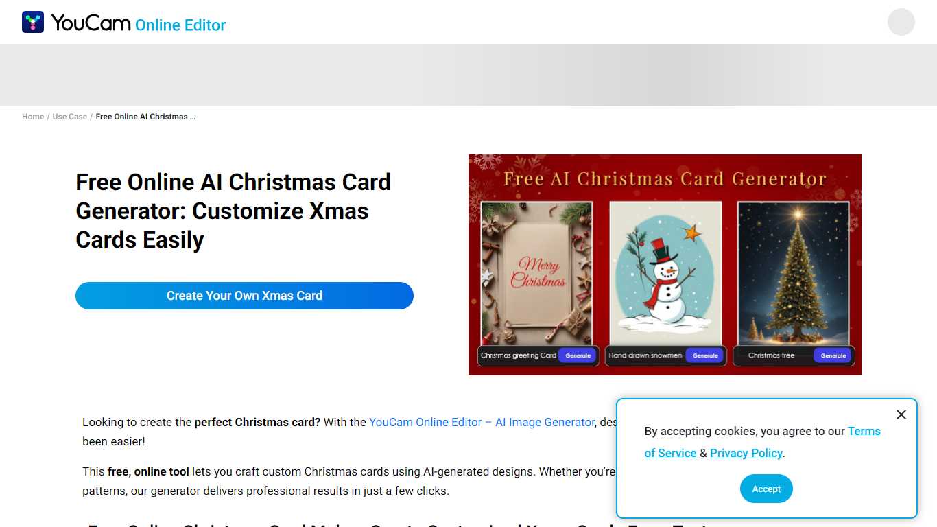 YouCam AI Christmas Card Generator