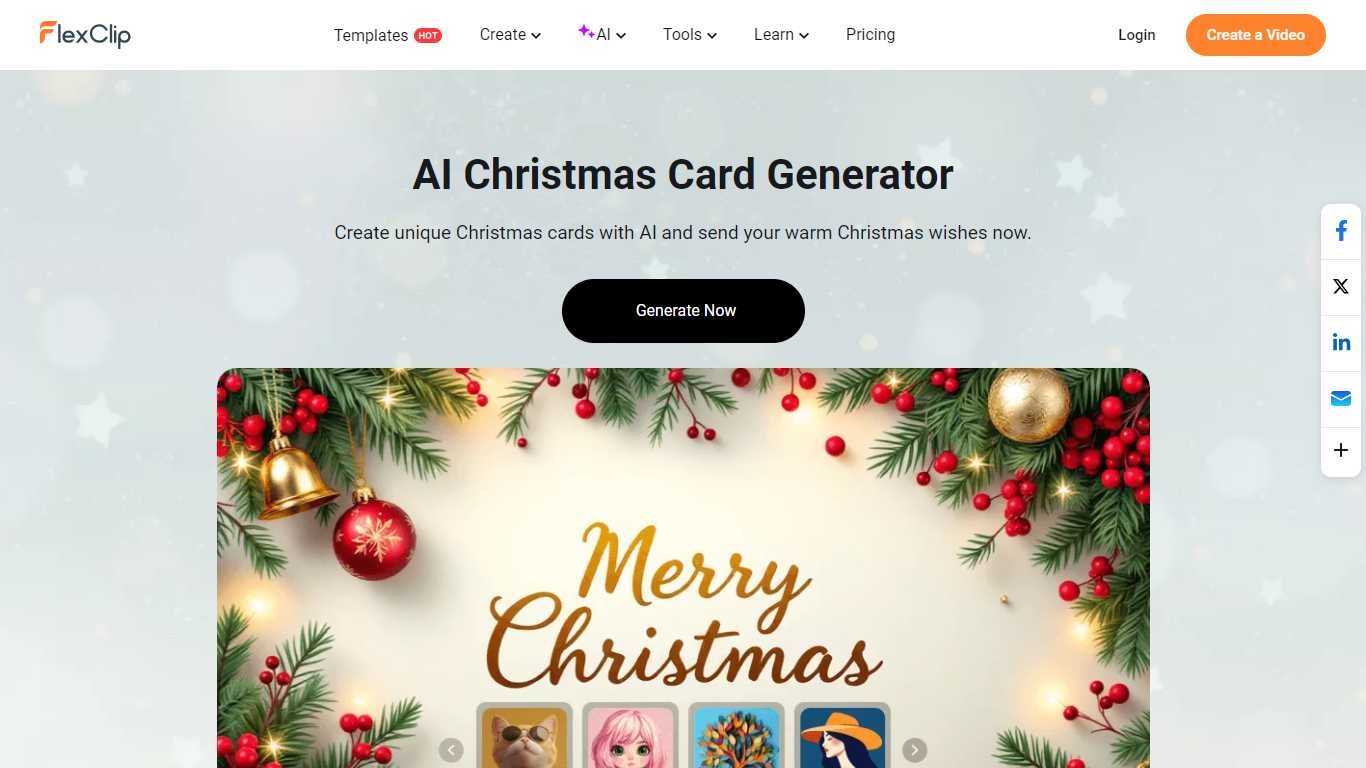 AI Christmas Card Generator - FlexClip