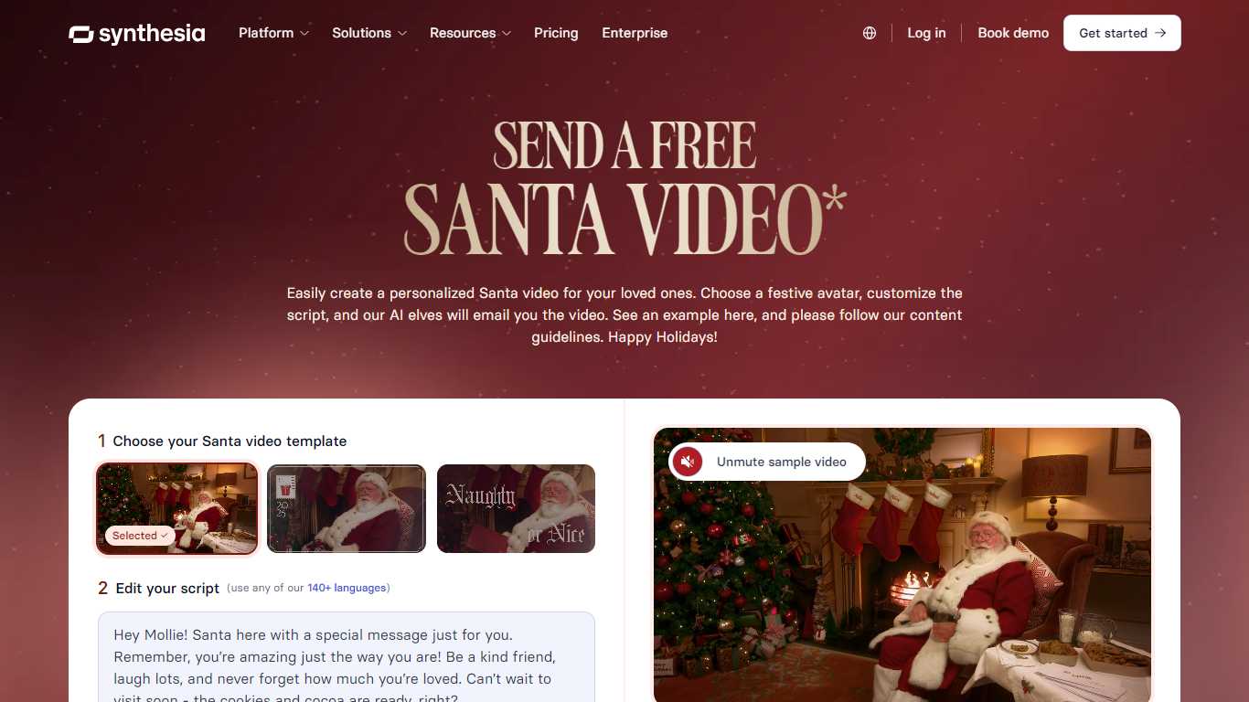 Santa Video by Synthesia