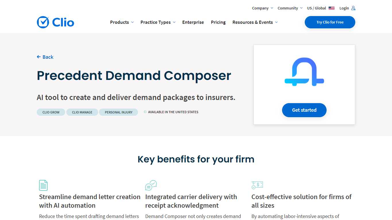 Precedent Demand Composer Integration for Clio
