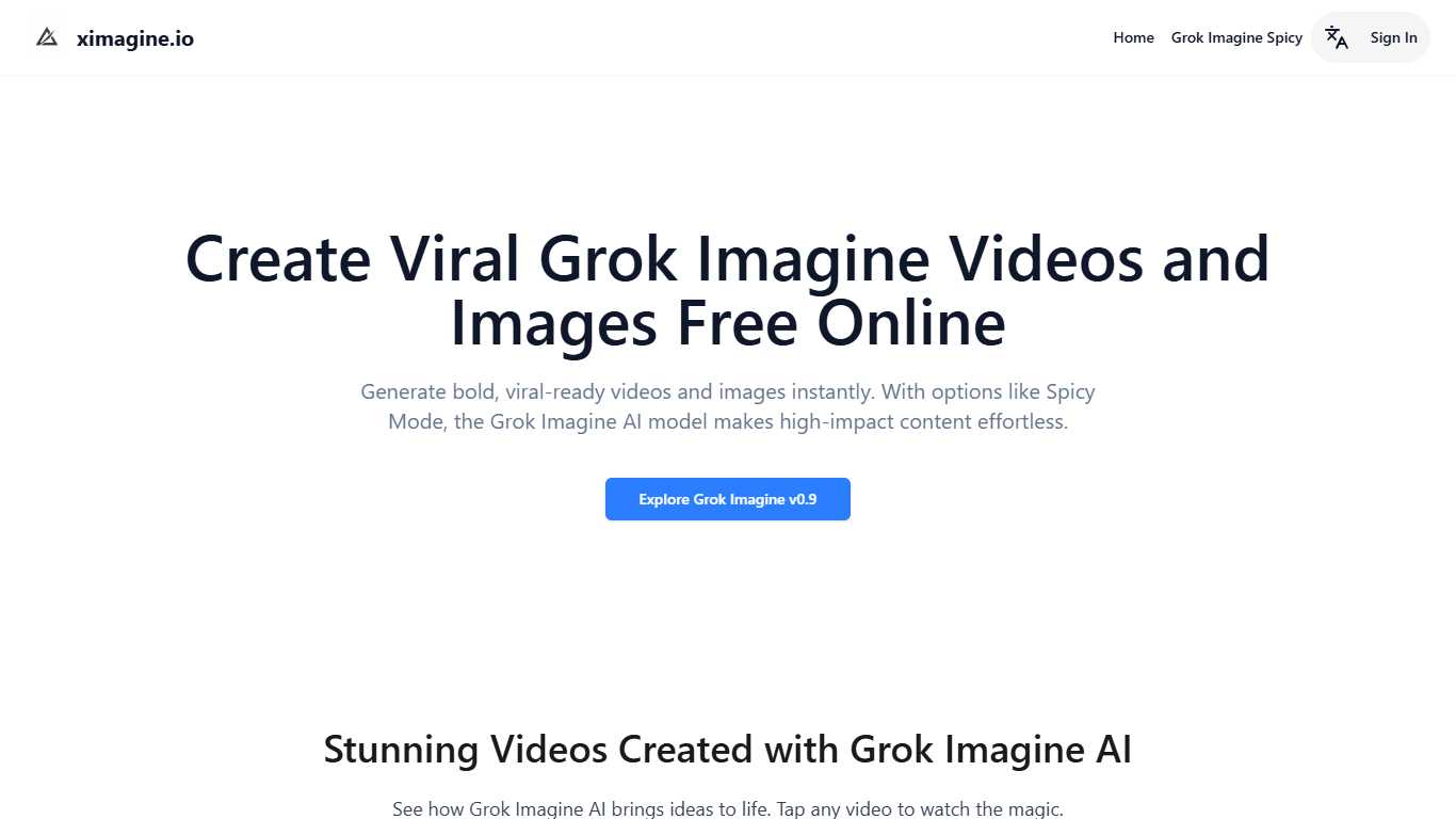 XImagine.io: Free Grok Imagine Video Generator