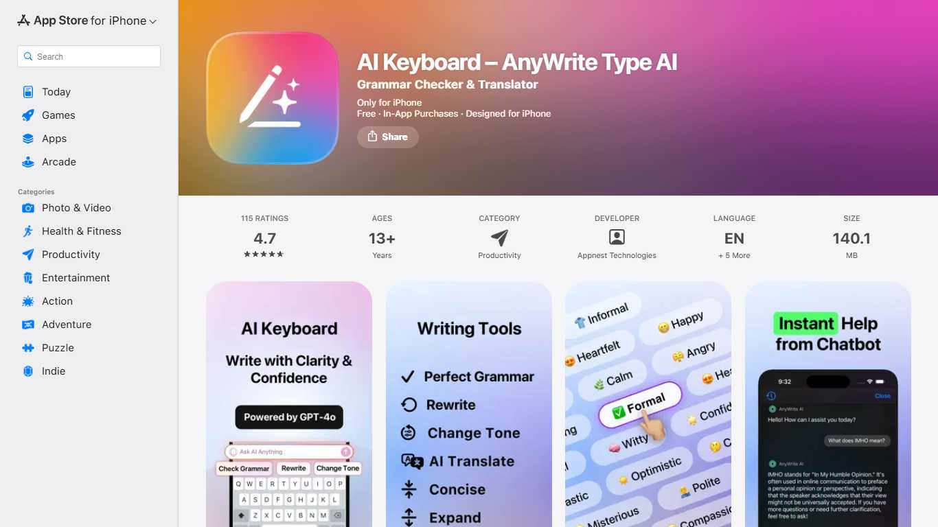AnyWrite - AI Keyboard