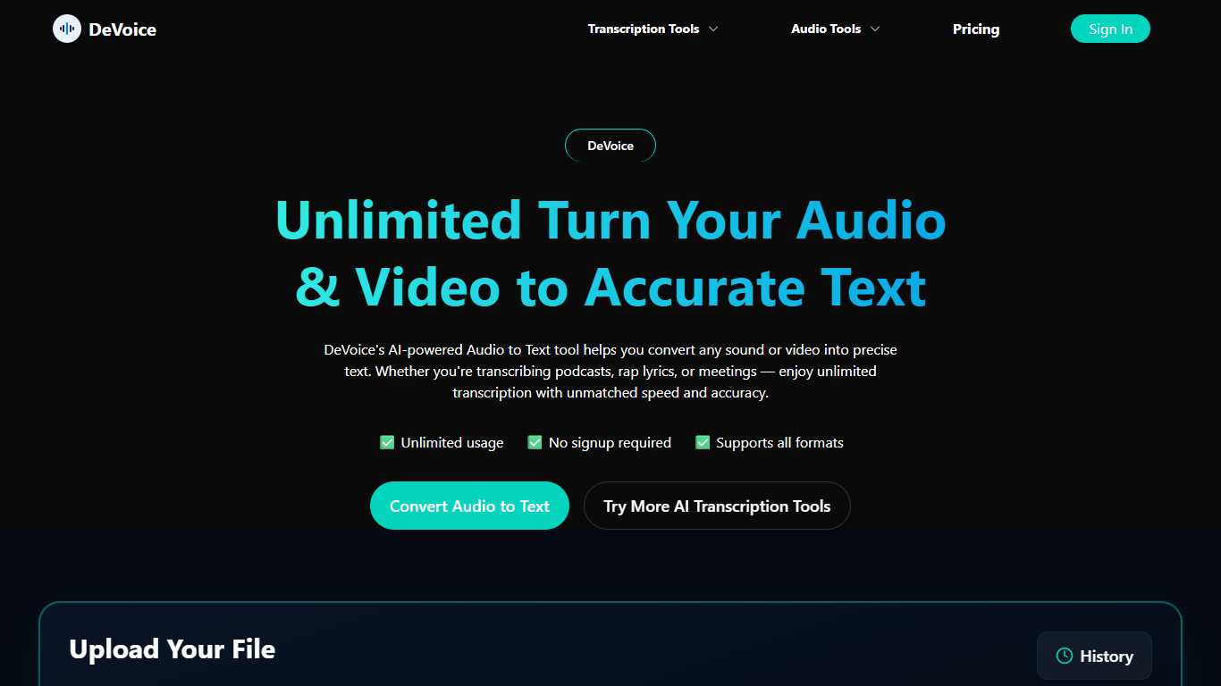 DeVoice - Audio to Text