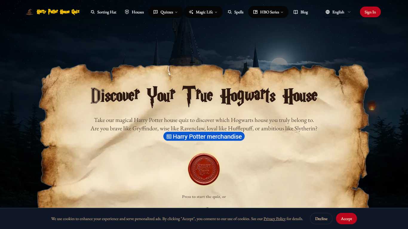 Harry Potter House Quiz