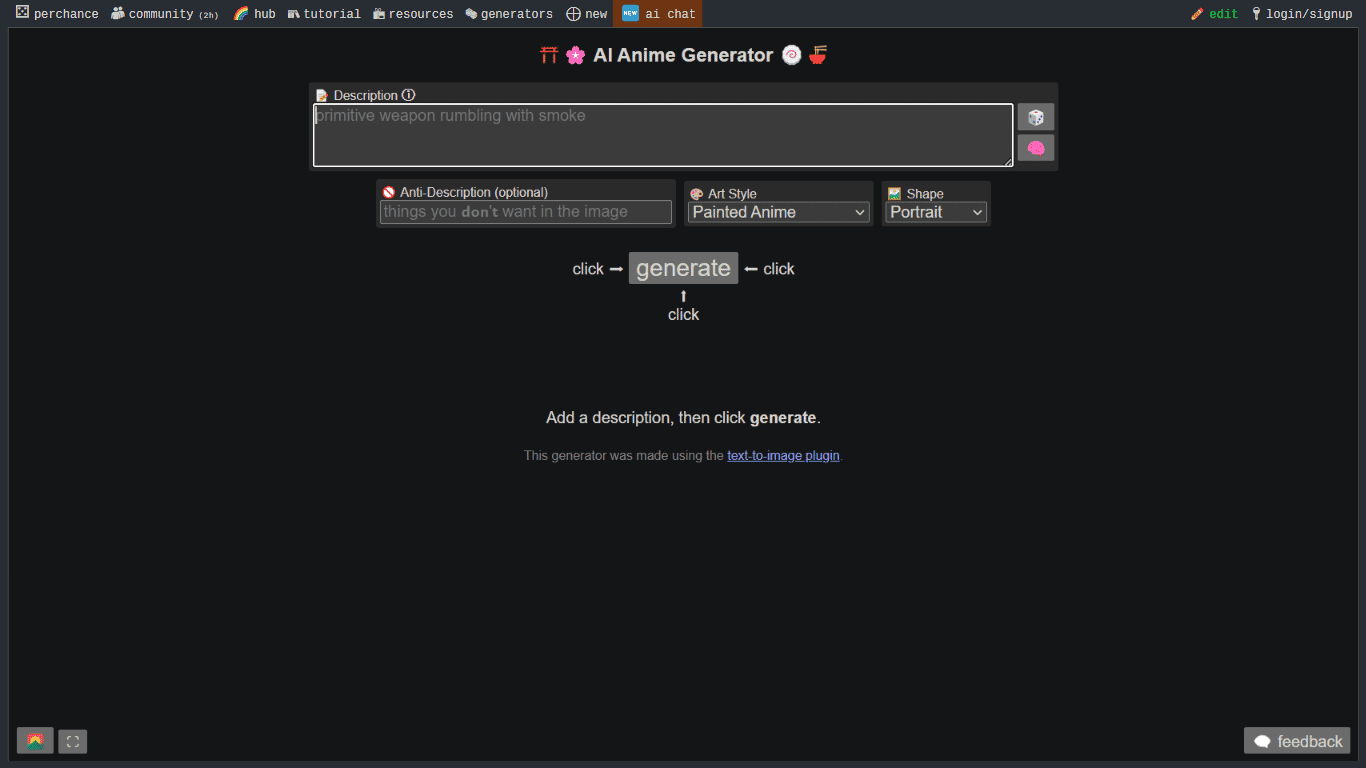 AI Anime Generator By Perchance