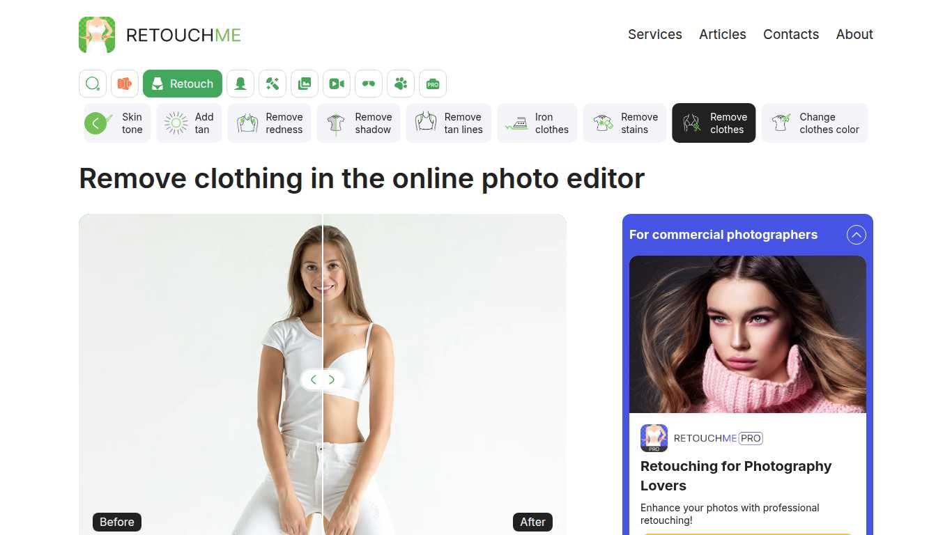 Remove Clothes App - RetouchMe
