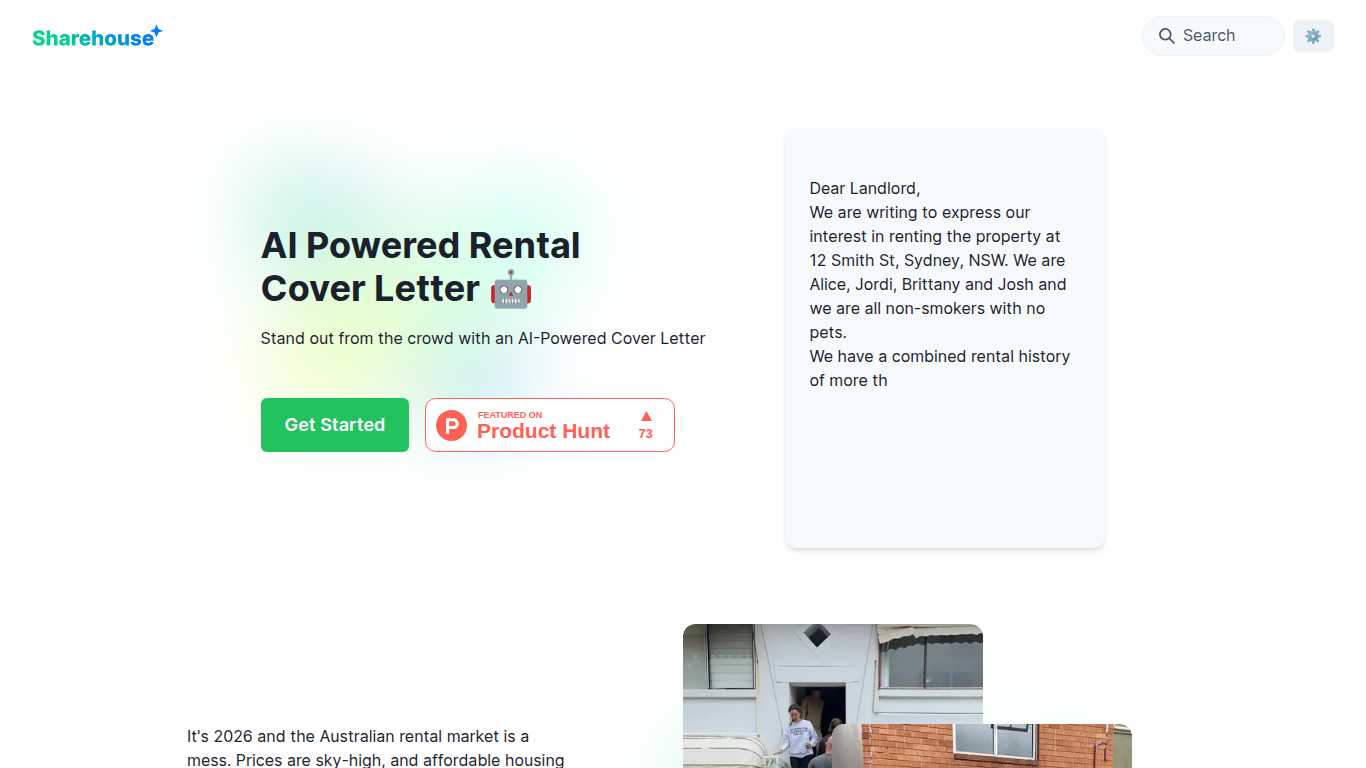 Rental Cover Letter | sharehouse.app