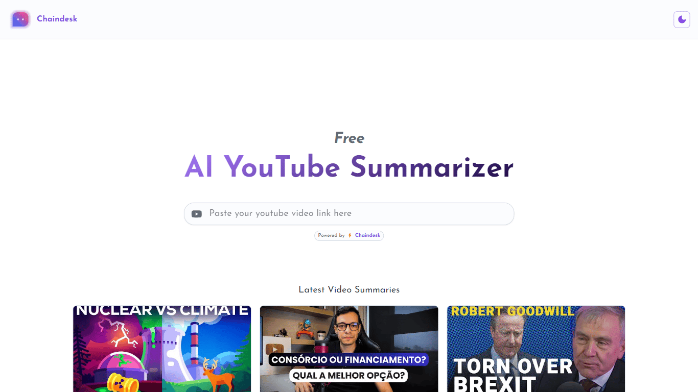 Free AI Youtube Video Summarizer - Chaindesk