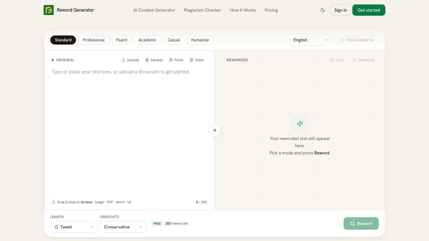 Reword Generator
