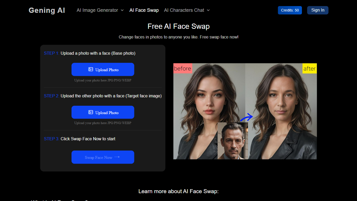 AI Face Swap - Gening AI