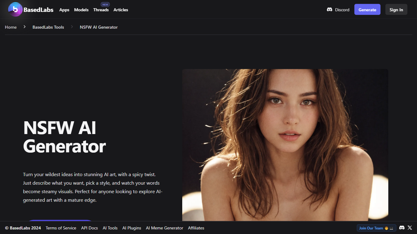 NSFW AI Generator - BasedLabs.ai