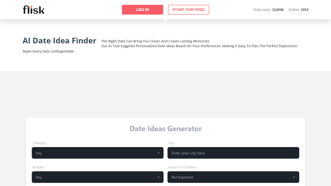 AI Date Ideas Generator - Flisk