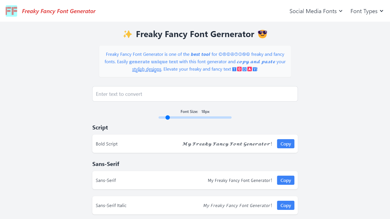 Freaky Fancy Font Generator