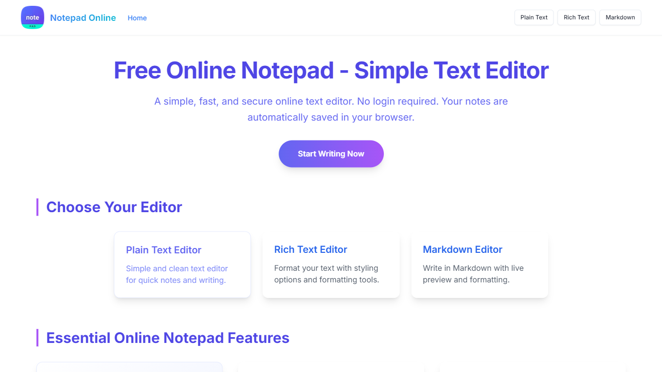 Notepad Online
