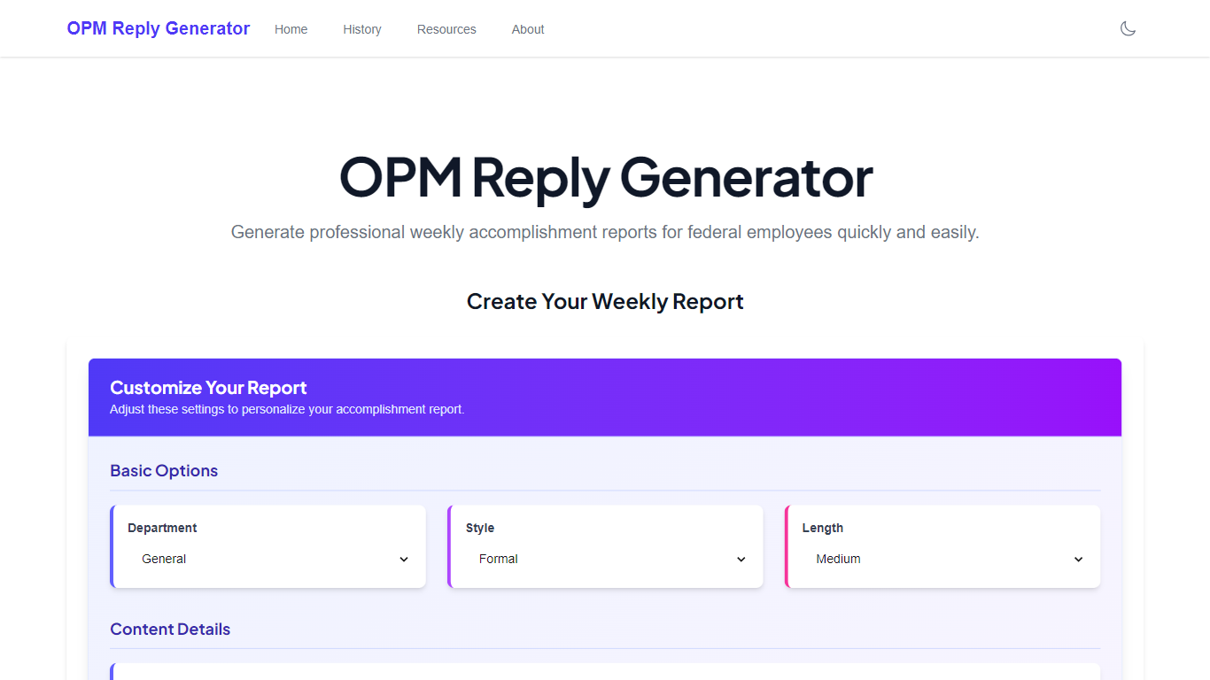 OPM Reply Generator