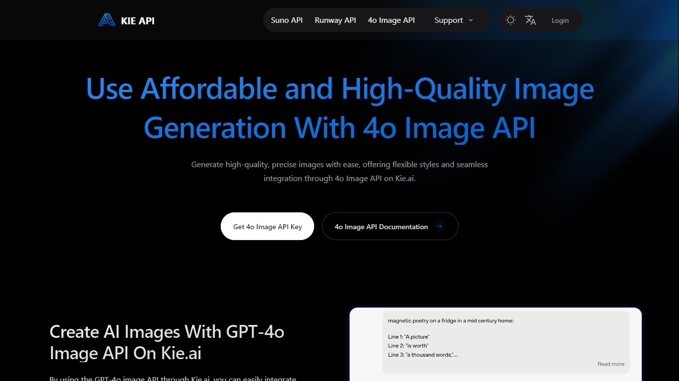 Kie.ai - 4o Image API