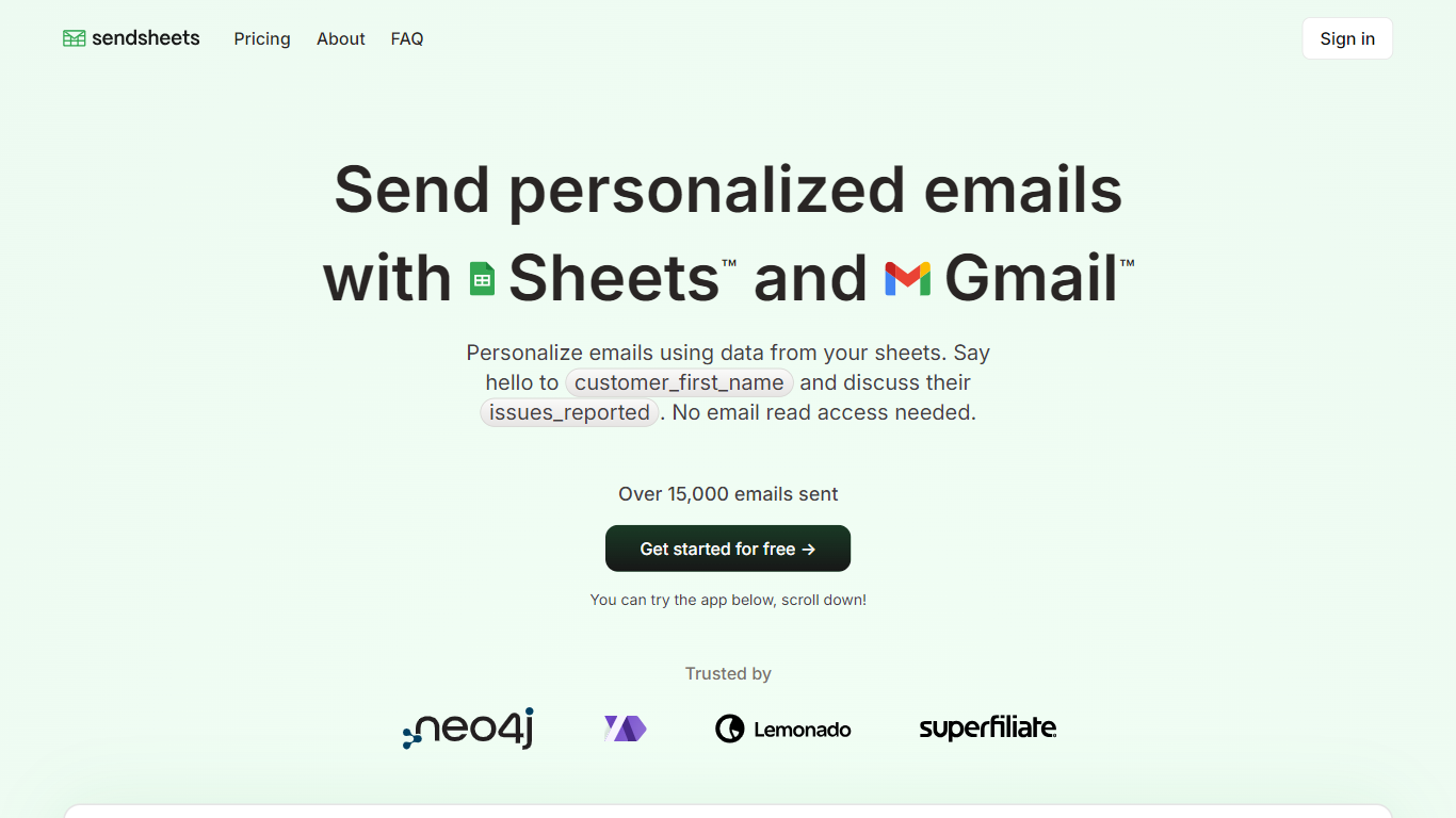 sendsheets