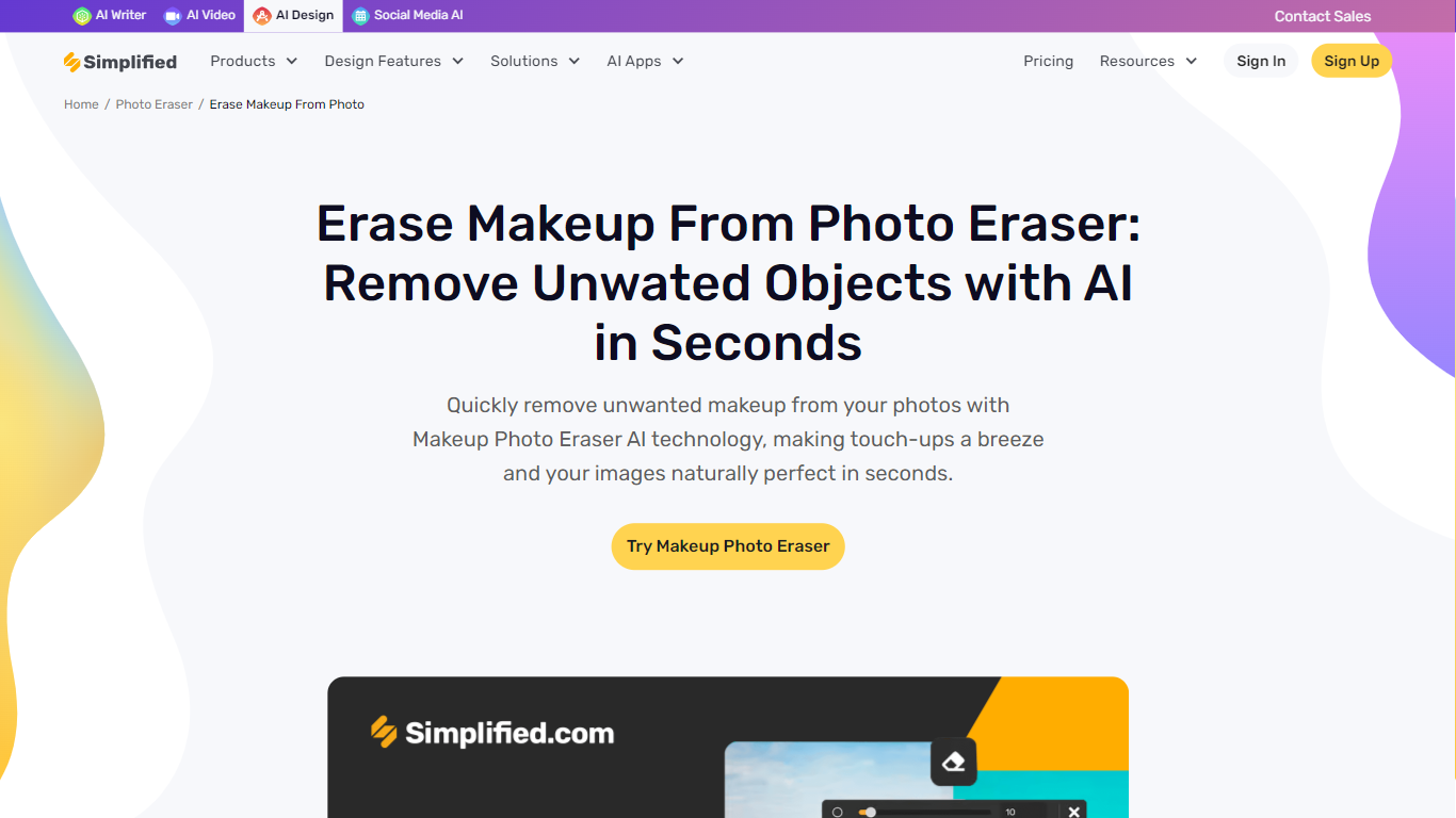 Erase Makeup From Photo Eraser - Makeup Removal}