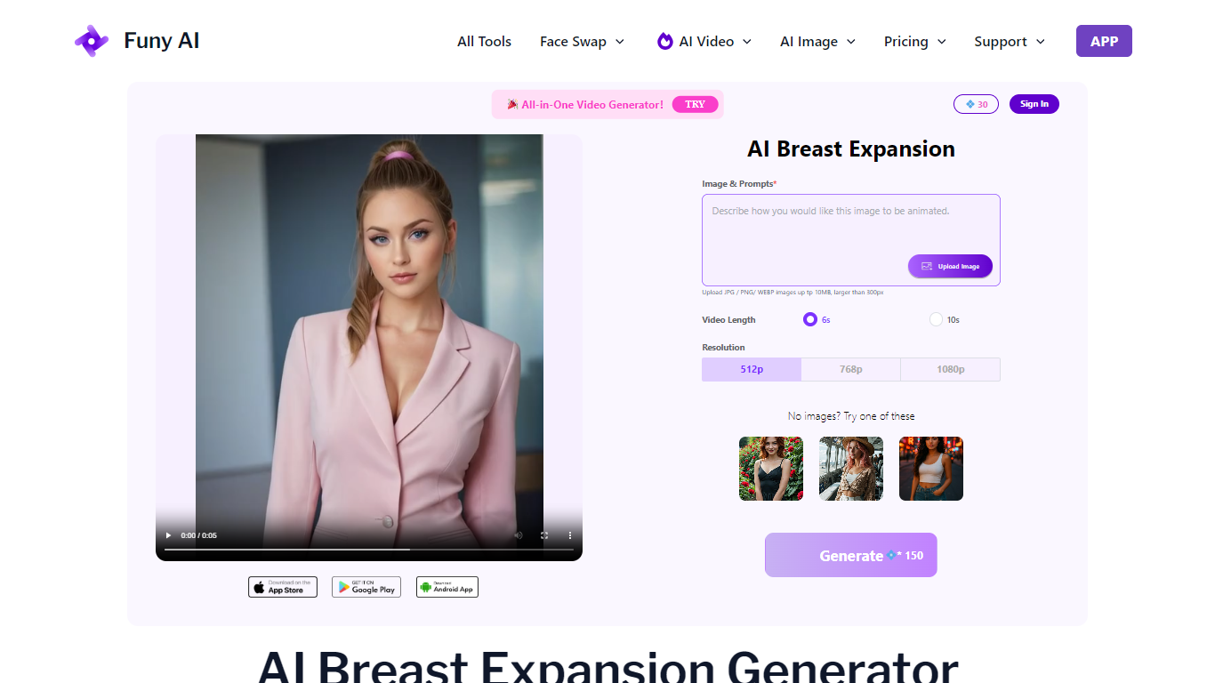 AI Breast Expansion Generator by Funy AI