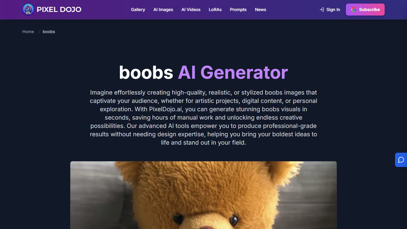AI Boobs Generator by PixelDojo - AI Boobs Generator}