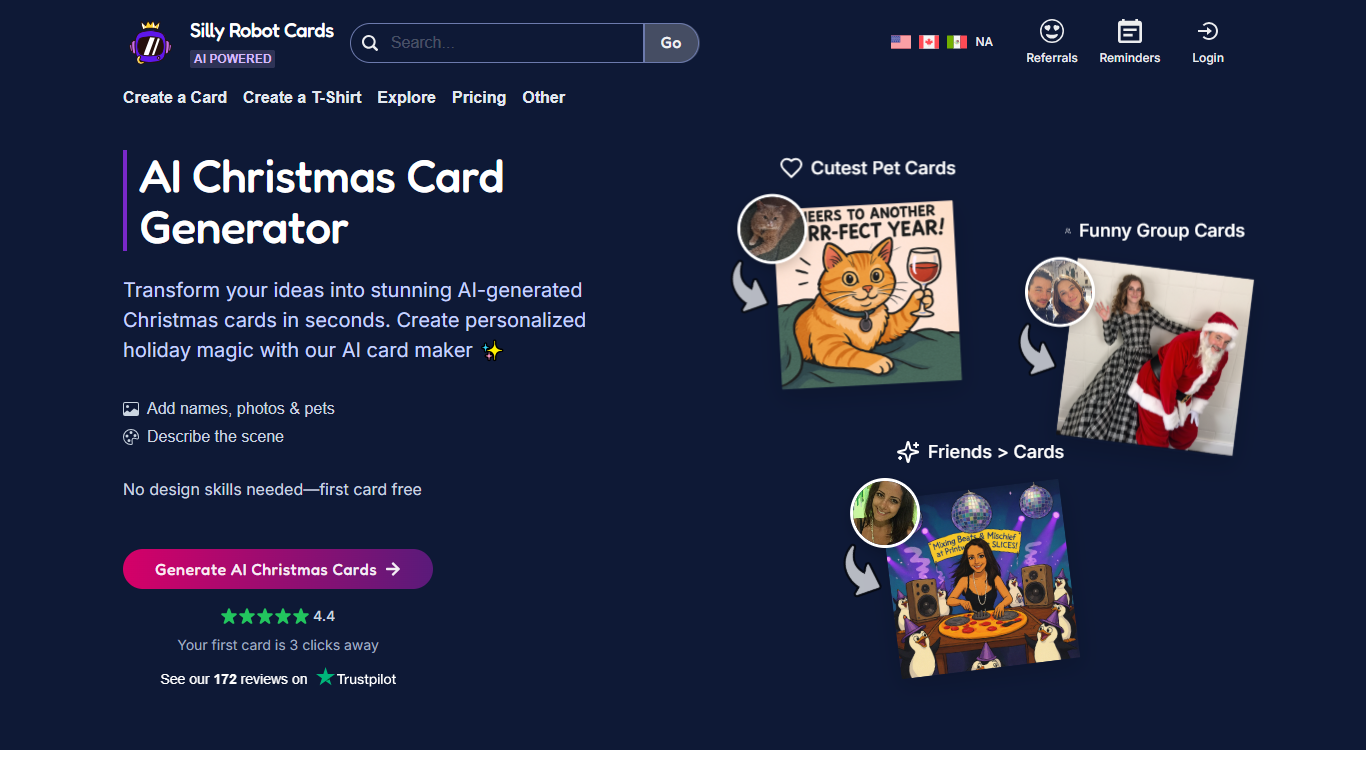 AI Christmas Card Generator by Silly Robot - AI Christmas Card Generator}