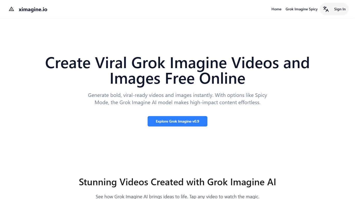 XImagine.io: Free Grok Imagine Video Generator