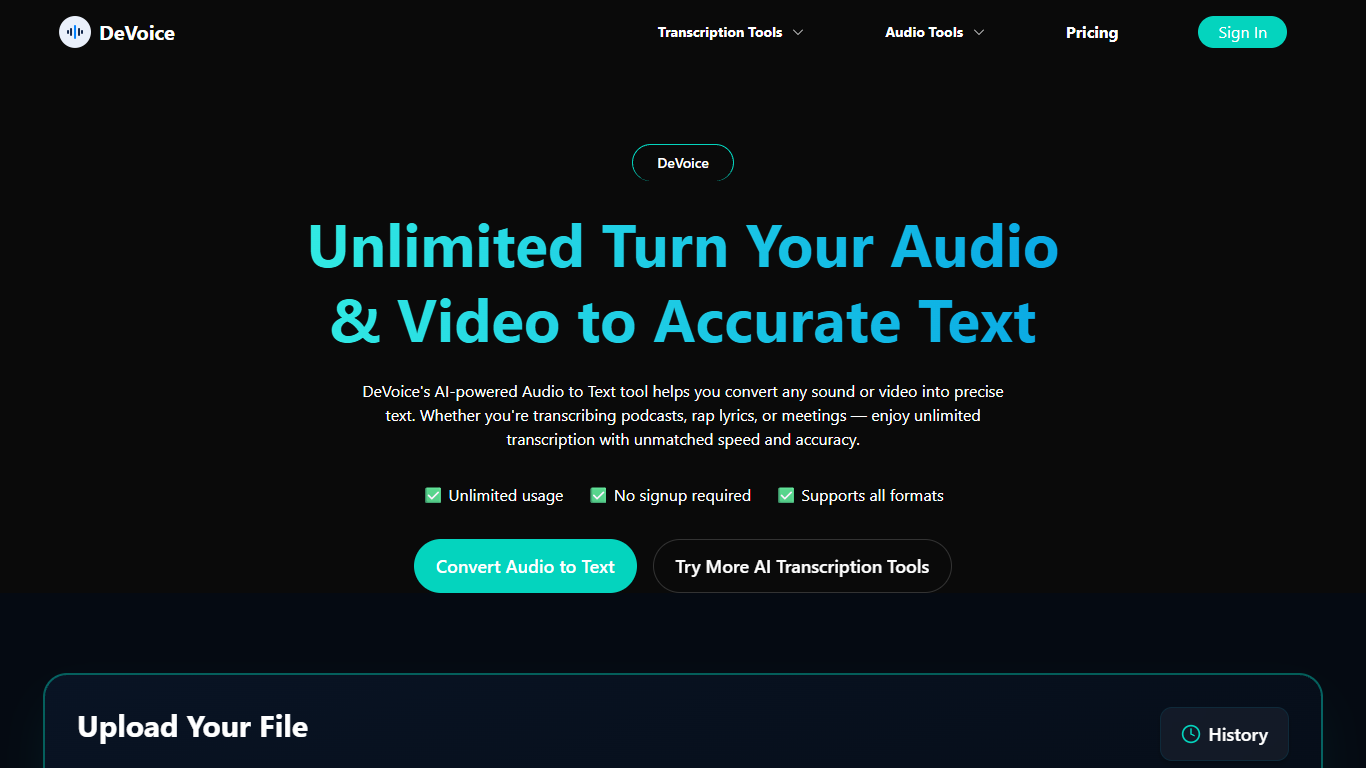 DeVoice - Audio to Text
