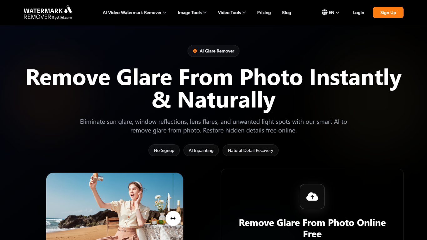 AI Remove Glare From Photo