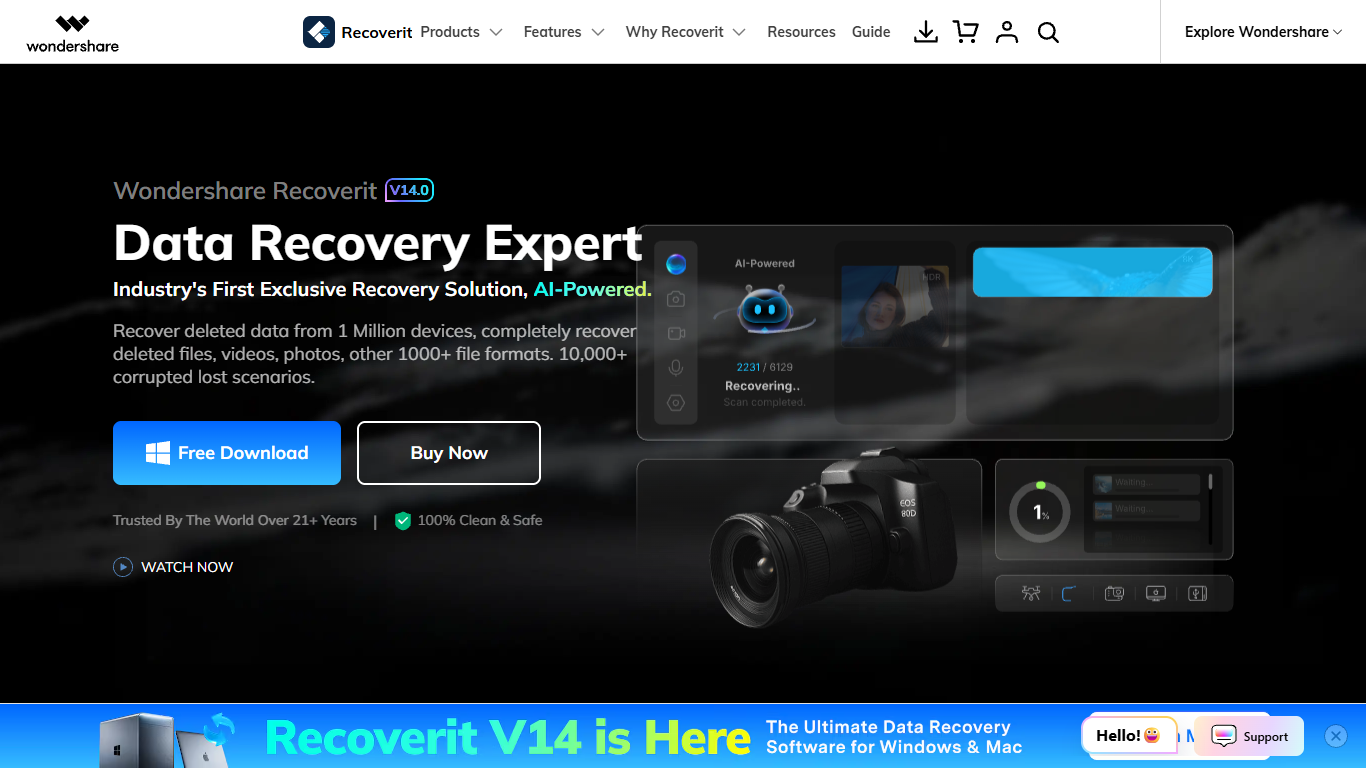Wondershare Recoverit AI Data Recovery