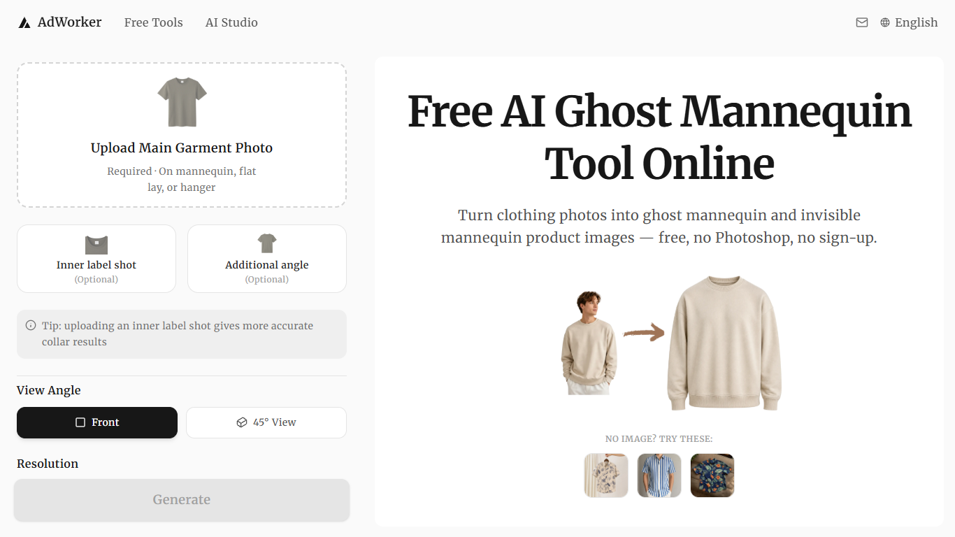 AdWorker Ghost Mannequin