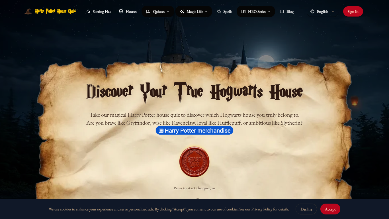 Harry Potter House Quiz