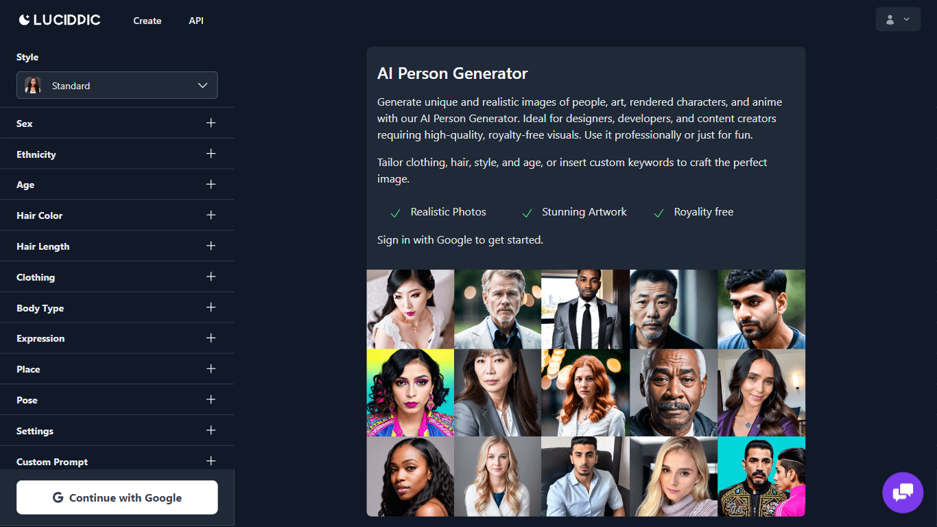 Lucidpic - AI Person Generator