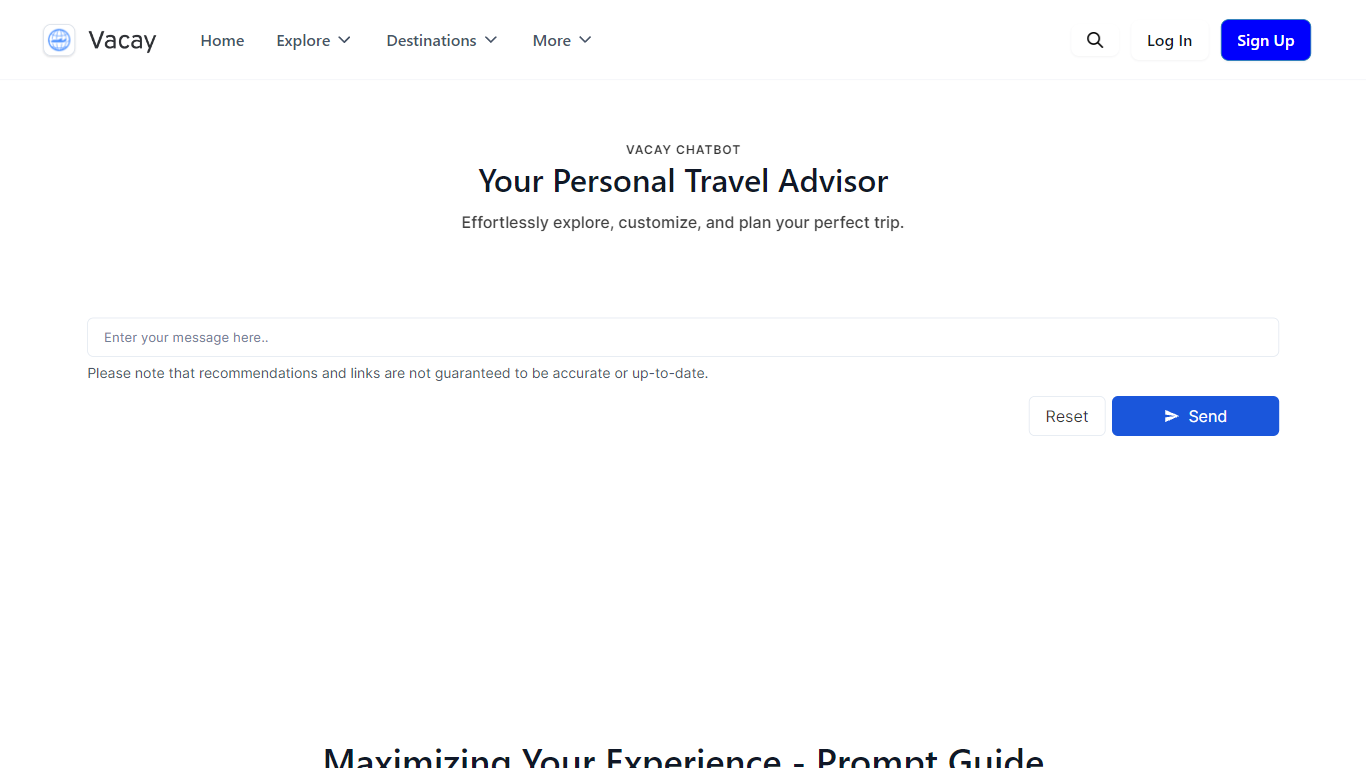 Vacay Chatbot