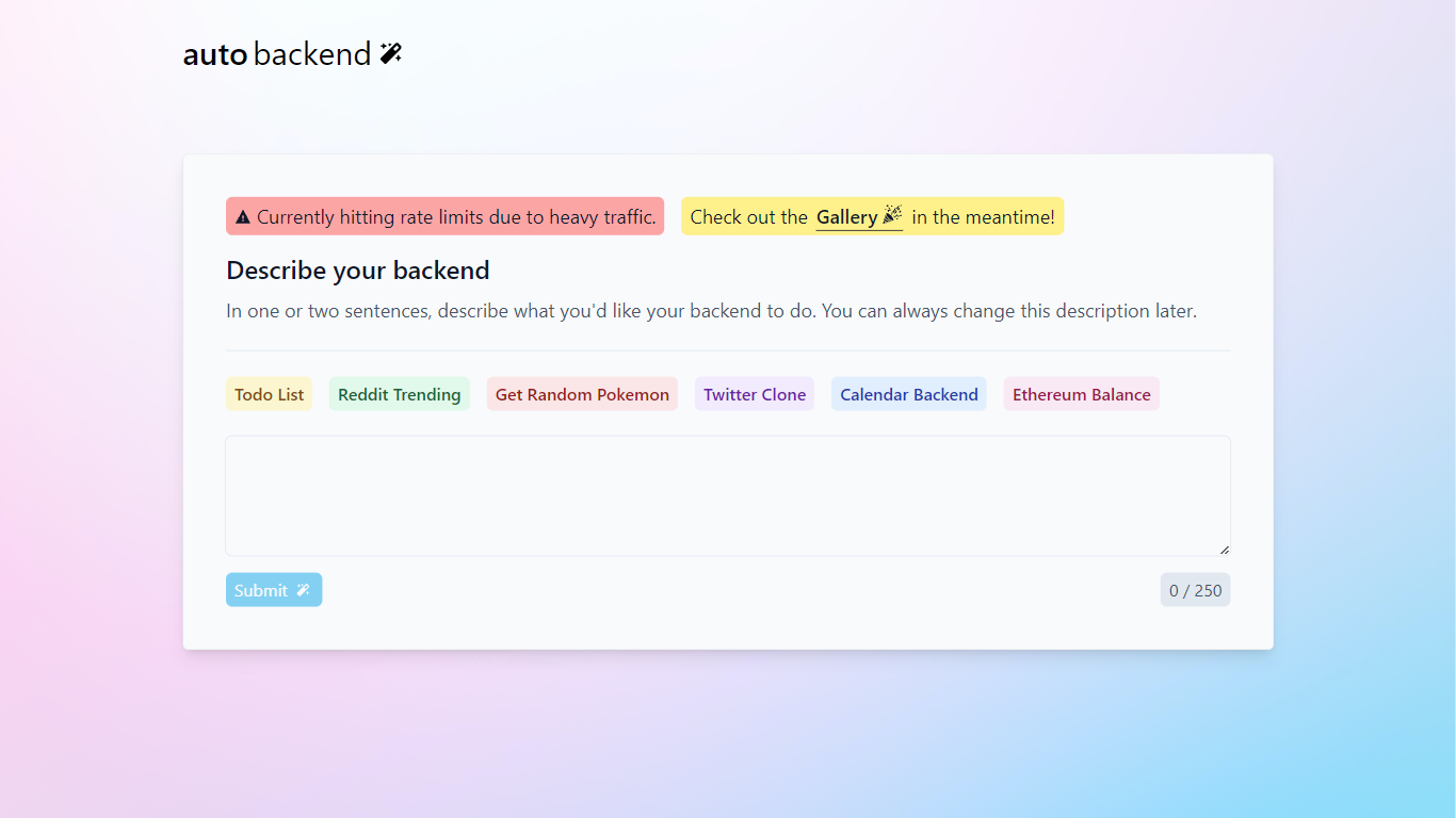 Auto Backend