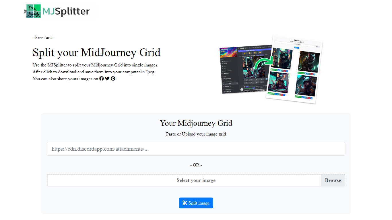 Grid Splitter Midjourney