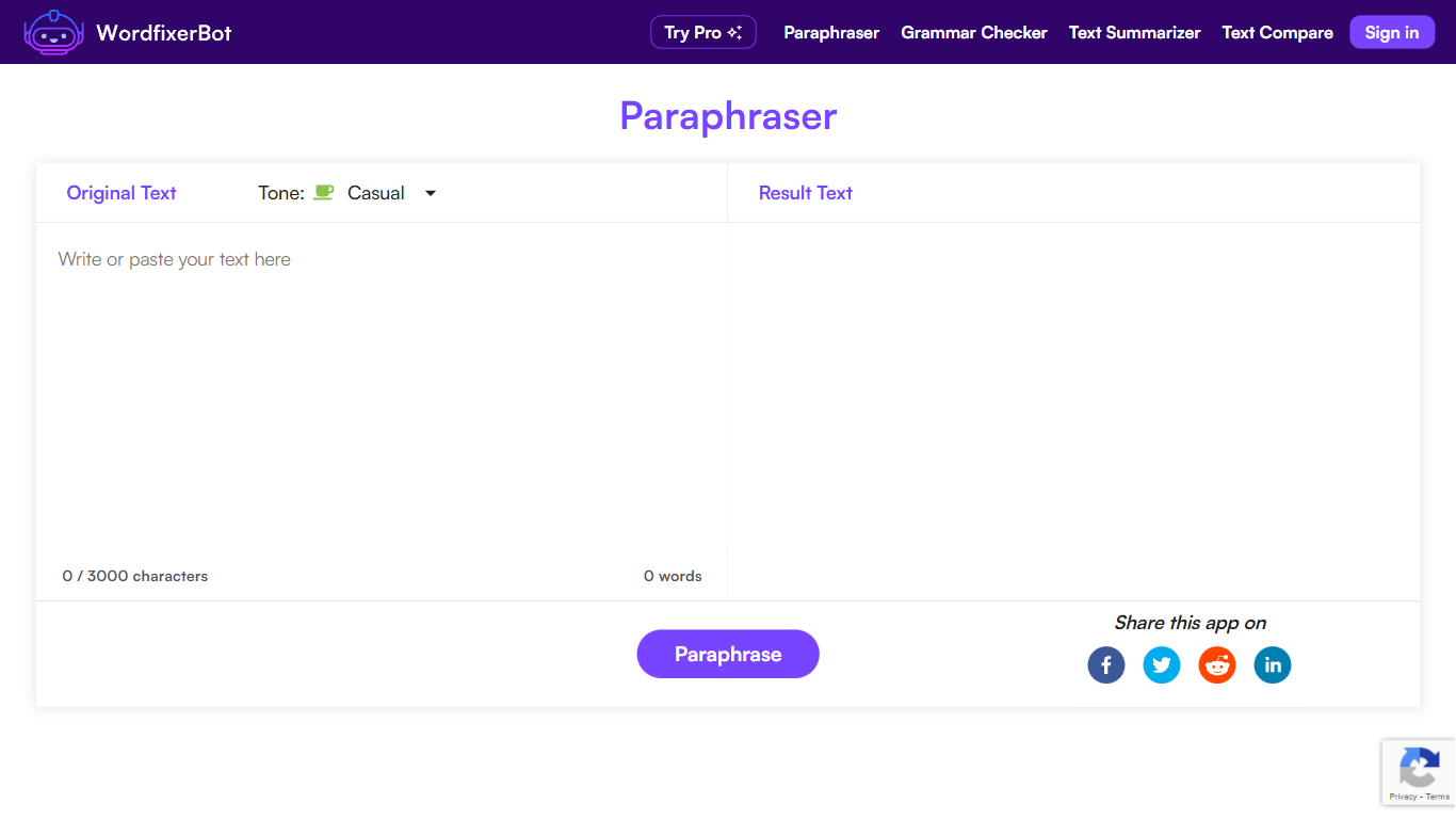 Paraphrasing Tool By WordfixerBot