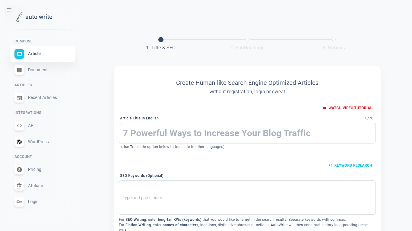 AutoWrite App