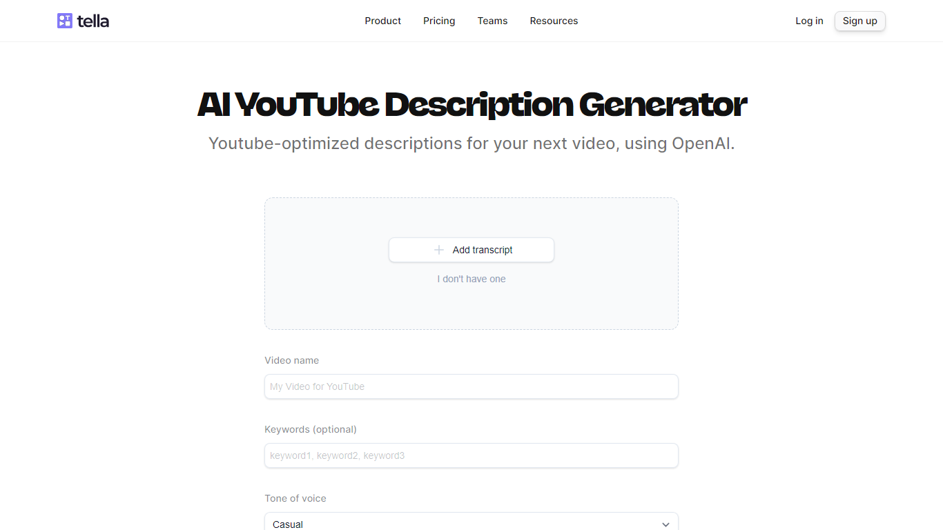 AI YouTube Description Generator