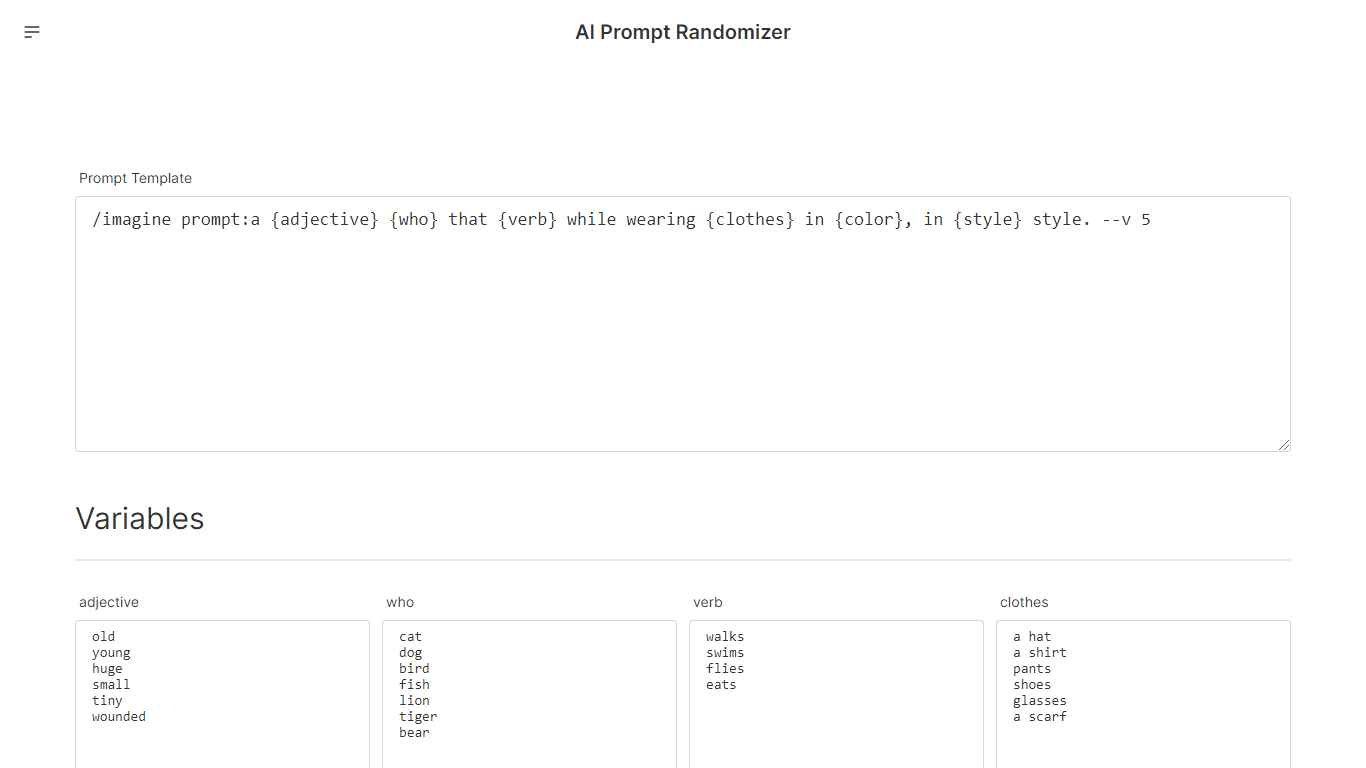 AI Prompt Randomizer