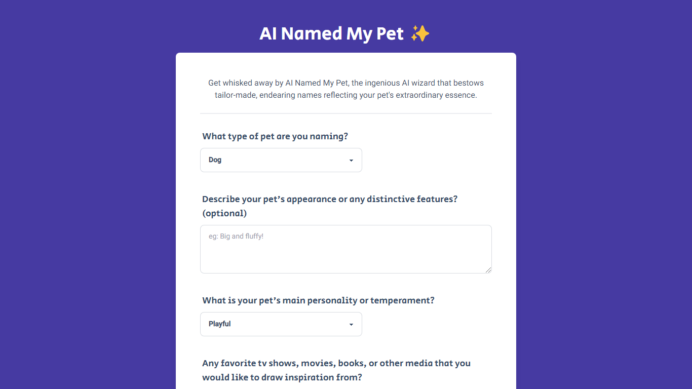 AI Named My Pet