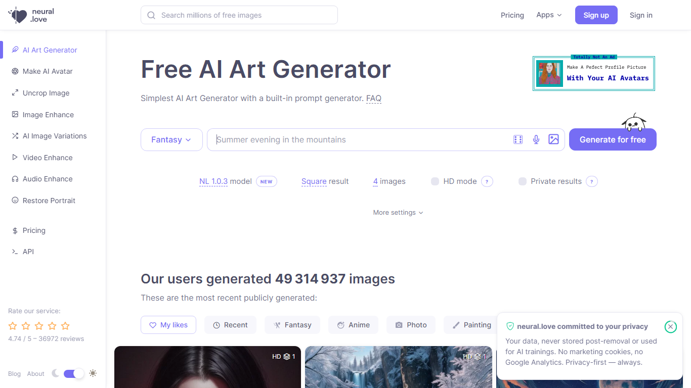 AI Art Generator By neural.love