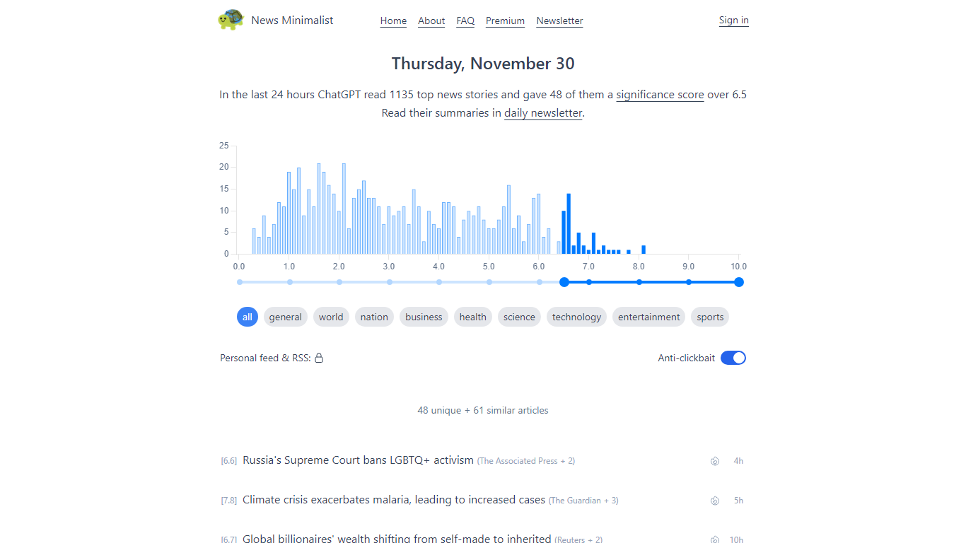 News Minimalist