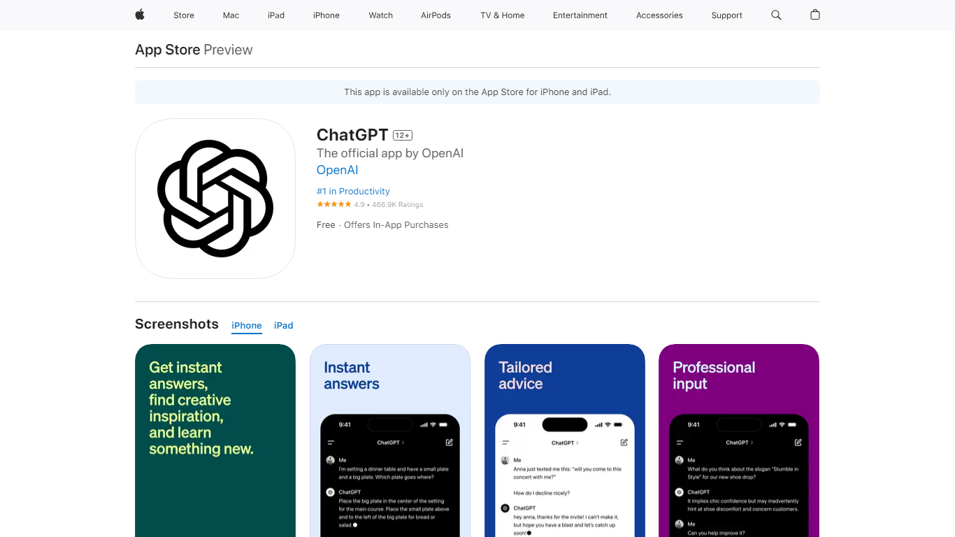 ‎ChatGPT on the App Store